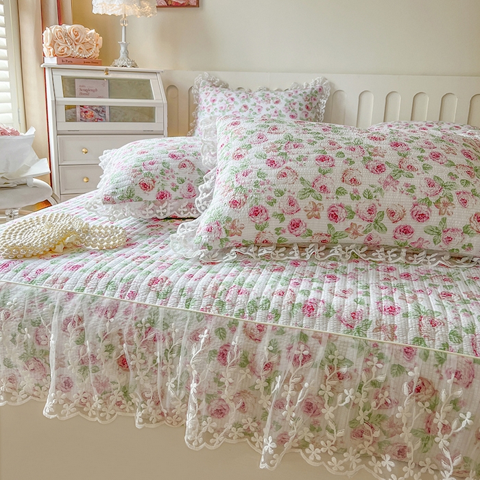 91家纺网 家纺一手货源 找家纺 网红馆（ck家纺） 2026新款泡泡棉印花床笠三件套 悠悠花海