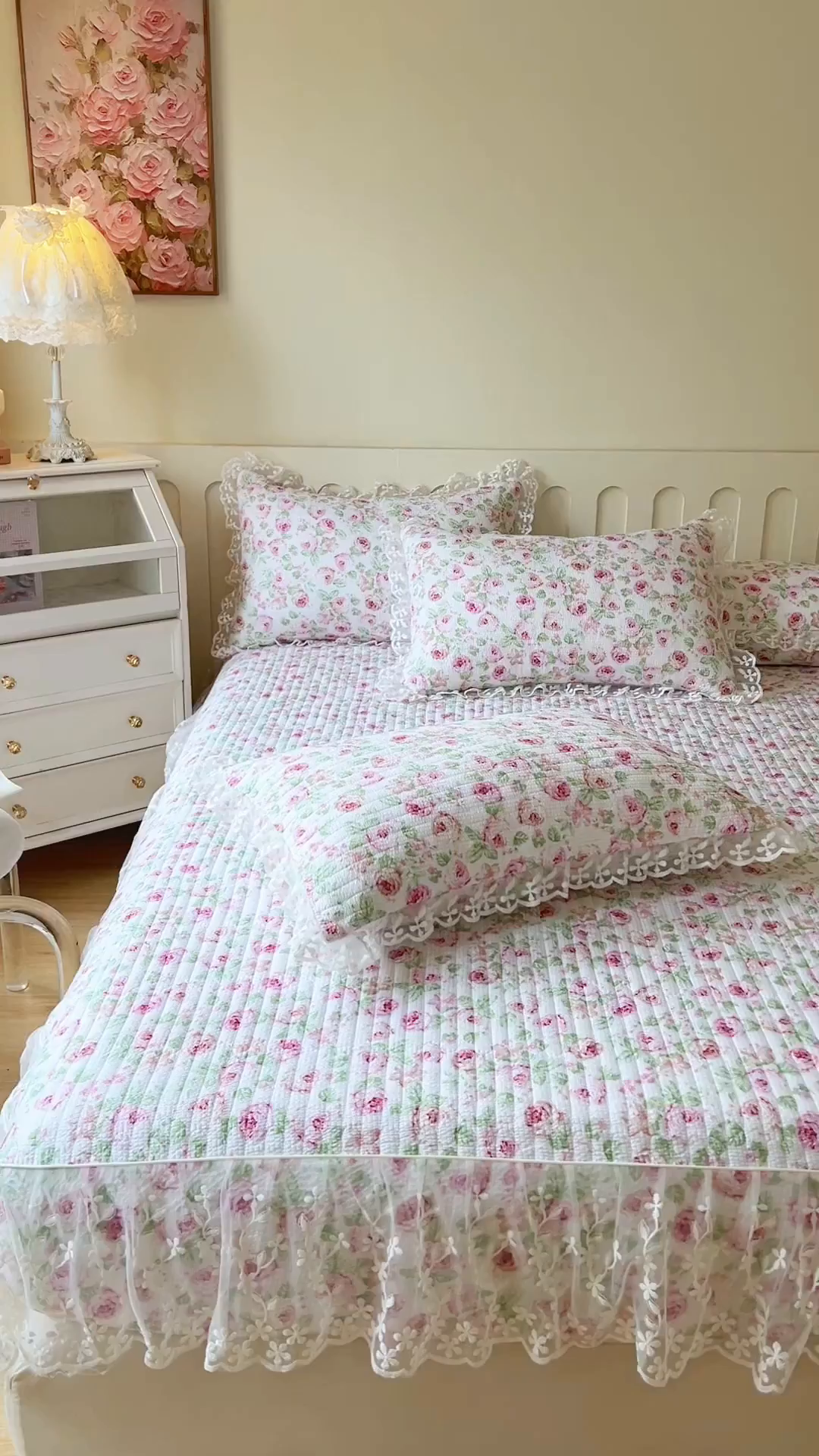 91家纺网 家纺一手货源 找家纺 网红馆（ck家纺） 2026新款泡泡棉印花床笠三件套 悠悠花海