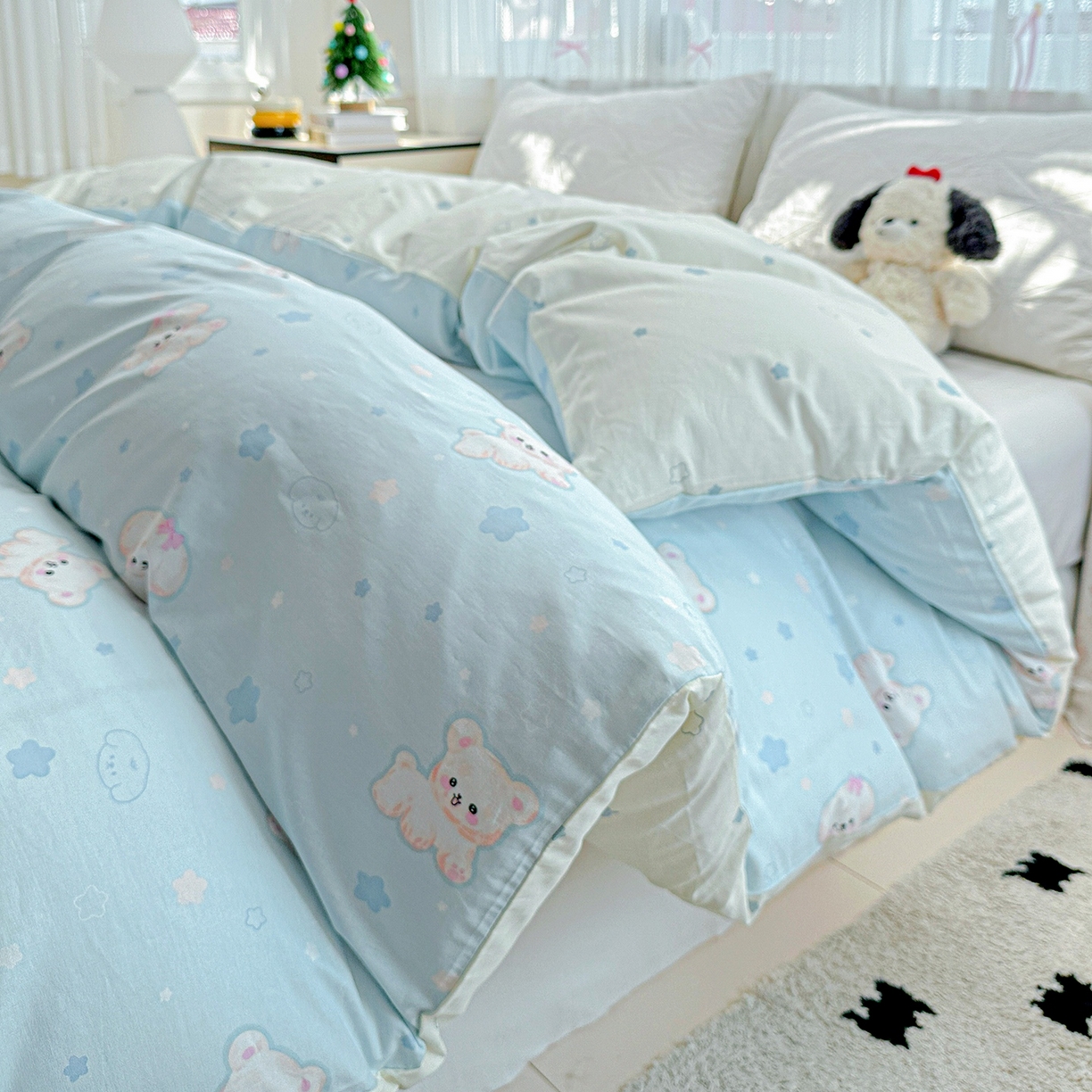 91家纺网 家纺一手货源 找家纺 恩泽家纺 2026春夏新款全棉12868印花四件套单品系列-单被套-提供买家秀，预留缩水率 小甜心