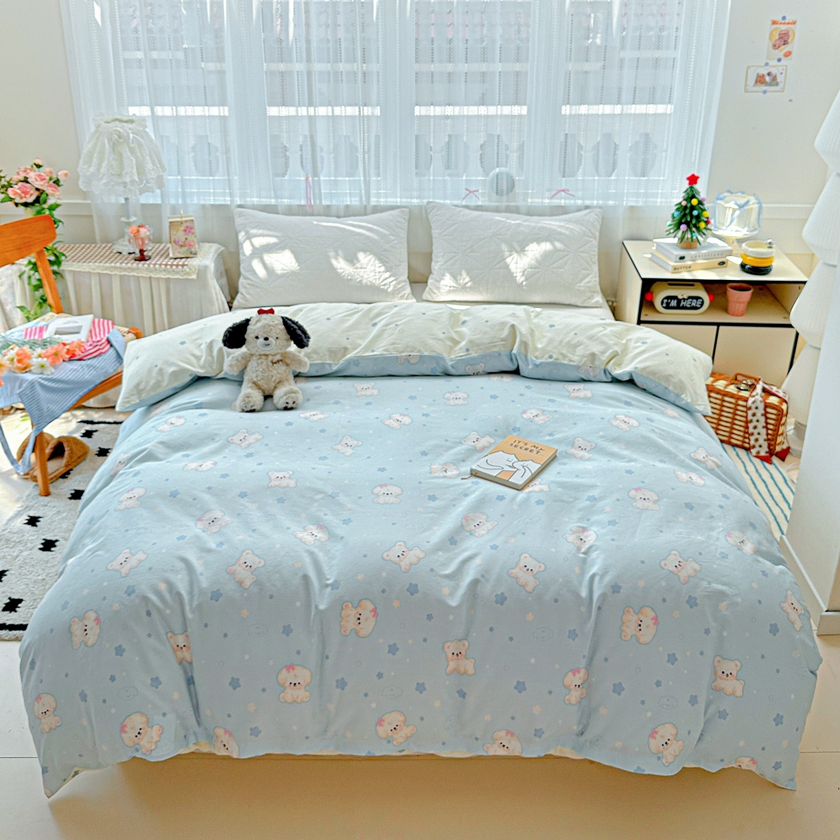 91家纺网 家纺一手货源 找家纺 恩泽家纺 2026春夏新款全棉12868印花四件套单品系列-单被套-提供买家秀，预留缩水率 小甜心