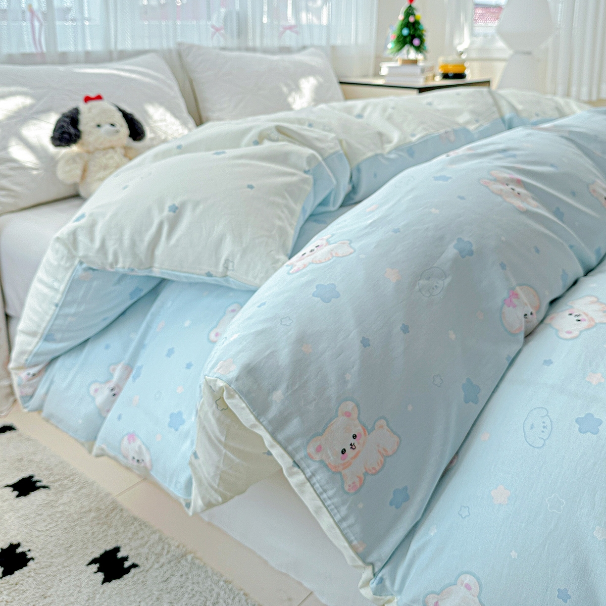 91家纺网 家纺一手货源 找家纺 恩泽家纺 2026春夏新款全棉12868印花四件套单品系列-单被套-提供买家秀，预留缩水率 小甜心