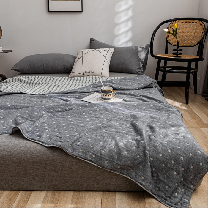 91家纺网 家纺一手货源 找家纺 朴尔家纺-毛巾被 2026春夏新款主推三层水洗棉纱布毛巾被夏被夏凉被空调被 冬空-灰