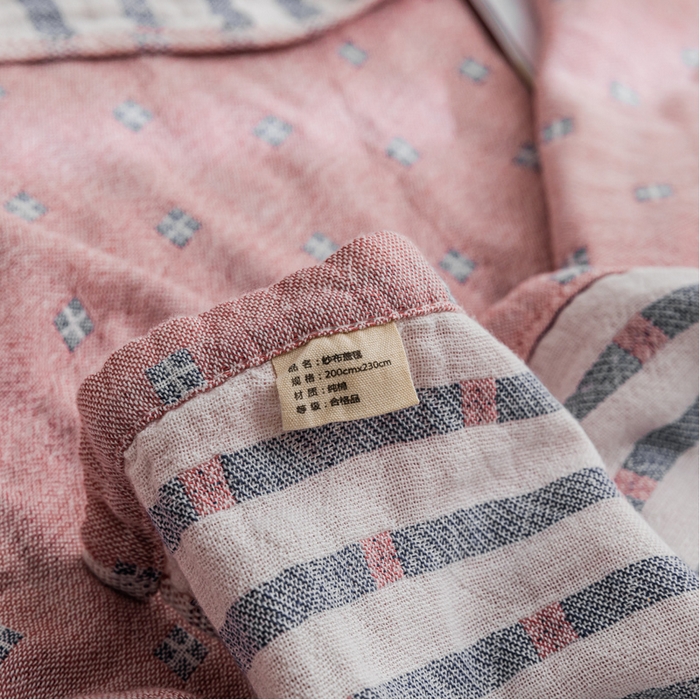 91家纺网 家纺一手货源 找家纺 朴尔家纺-毛巾被 2026春夏新款主推三层水洗棉纱布毛巾被夏被夏凉被空调被 冬空-粉