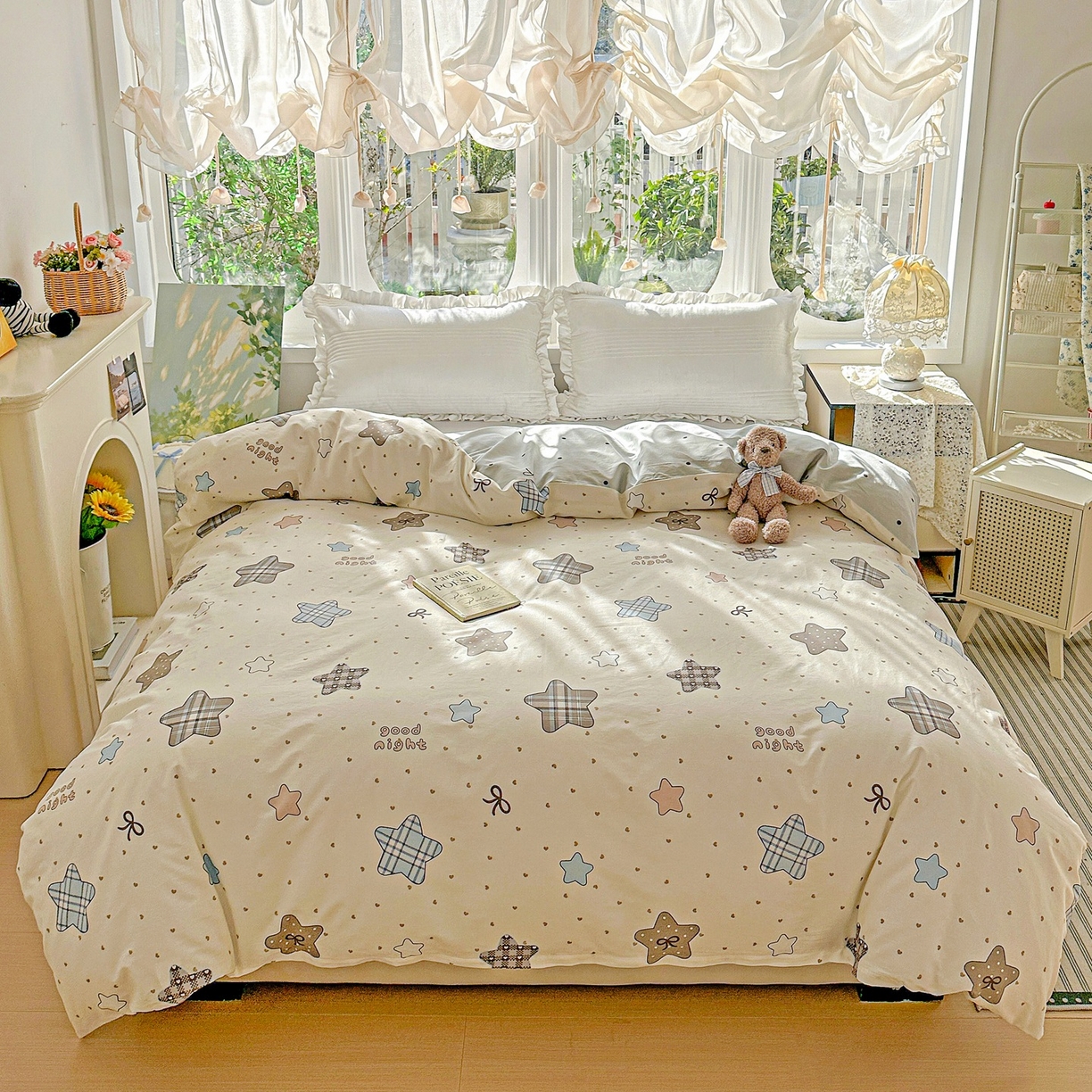 91家纺网 家纺一手货源 找家纺 恩泽家纺 2026春夏新款全棉12868印花四件套单品系列-单被套-提供买家秀，预留缩水率 星动情节