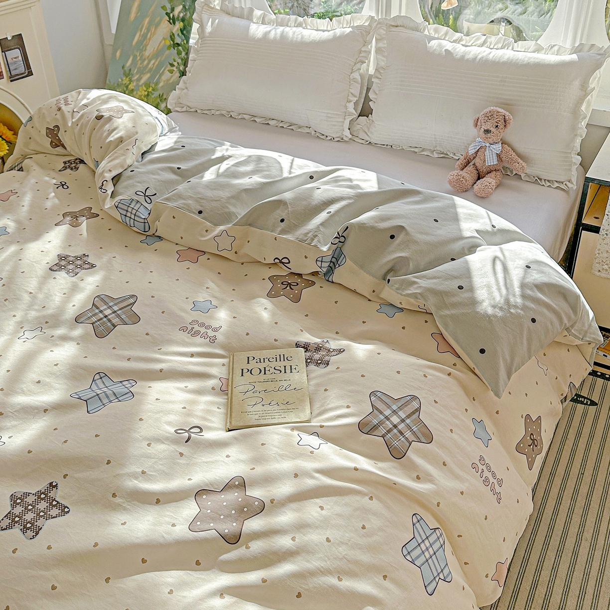 91家纺网 家纺一手货源 找家纺 恩泽家纺 2026春夏新款全棉12868印花四件套单品系列-单被套-提供买家秀，预留缩水率 星动情节