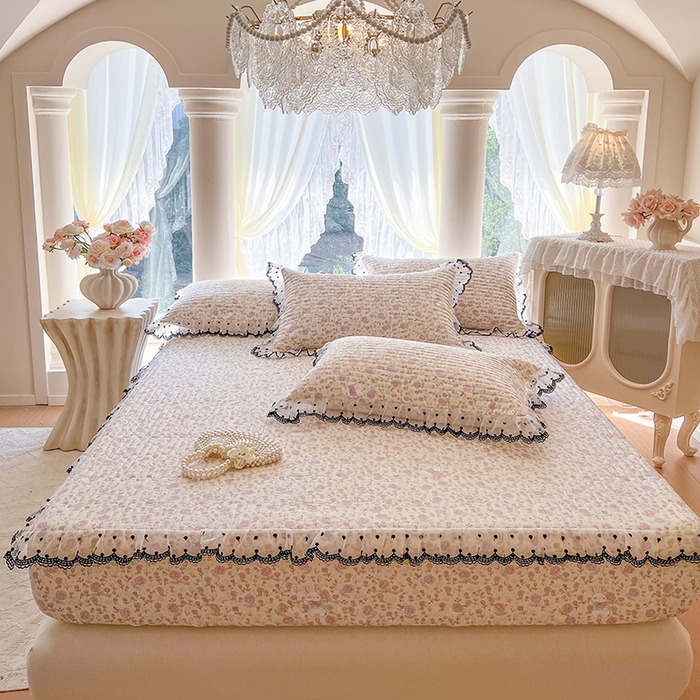 91家纺网 家纺一手货源 找家纺 网红馆（ck家纺） 2026新款全棉印花床笠 青葱岁月