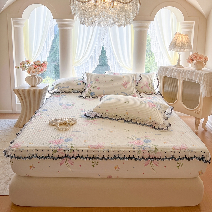 91家纺网 家纺一手货源 找家纺 网红馆（ck家纺） 2026新款全棉印花床笠 陌上花开