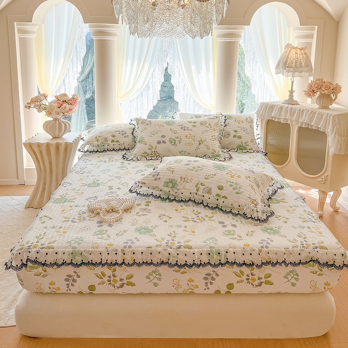 91家纺网 家纺一手货源 找家纺 网红馆（ck家纺） 2026新款全棉印花床笠 花韵花香