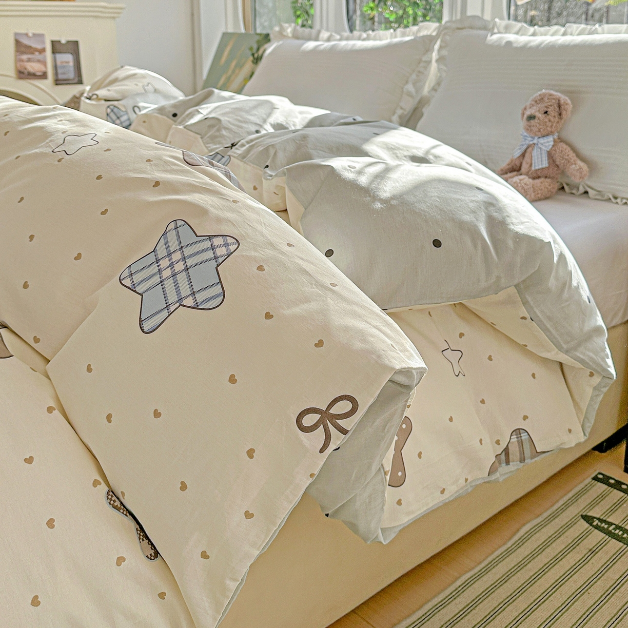 91家纺网 家纺一手货源 找家纺 恩泽家纺 2026春夏新款全棉12868印花四件套单品系列-单被套-提供买家秀，预留缩水率 星动情节