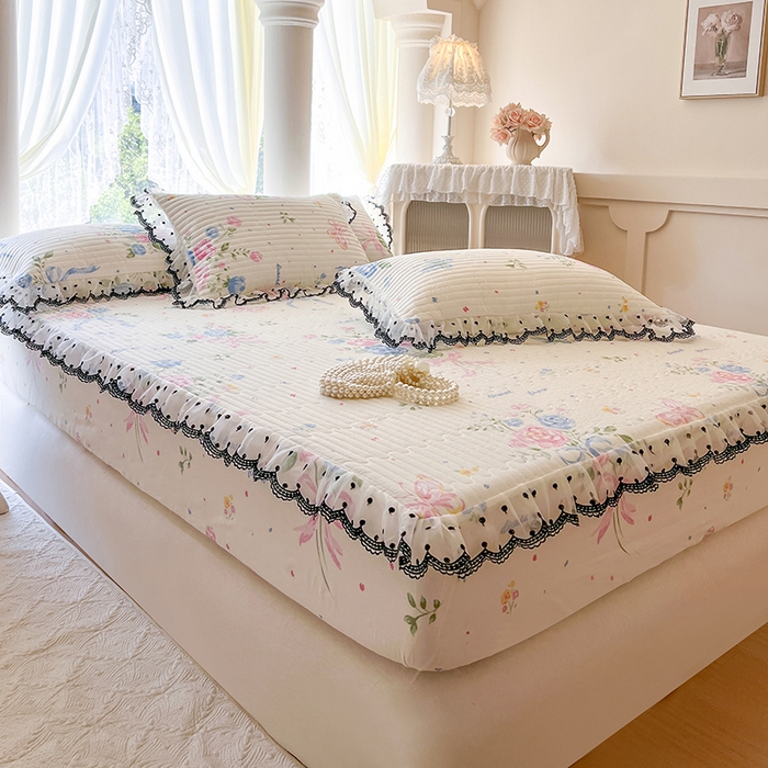 91家纺网 家纺一手货源 找家纺 网红馆（ck家纺） 2026新款全棉印花床笠 陌上花开