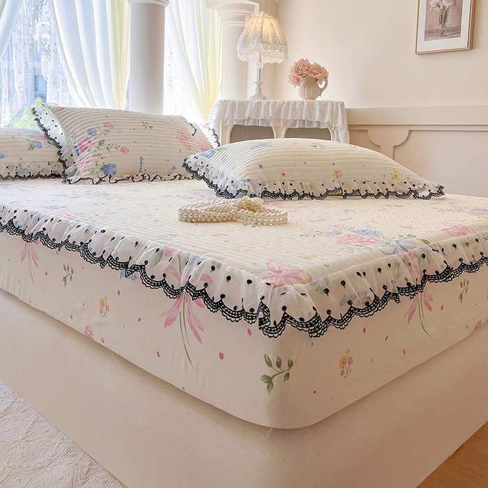 91家纺网 家纺一手货源 找家纺 网红馆（ck家纺） 2026新款全棉印花床笠 陌上花开