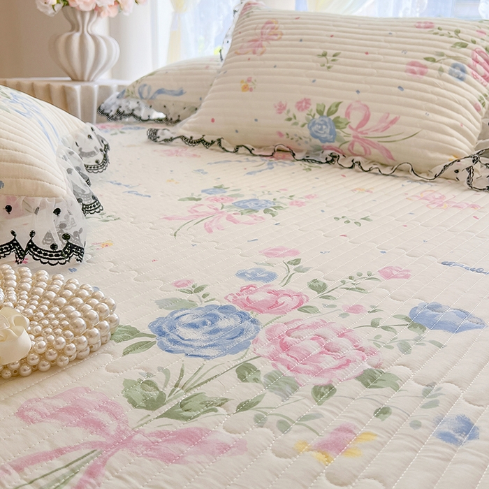 91家纺网 家纺一手货源 找家纺 网红馆（ck家纺） 2026新款全棉印花床笠 陌上花开