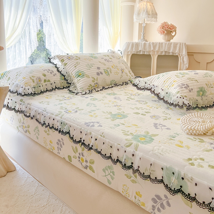 91家纺网 家纺一手货源 找家纺 网红馆（ck家纺） 2026新款全棉印花床笠 花韵花香