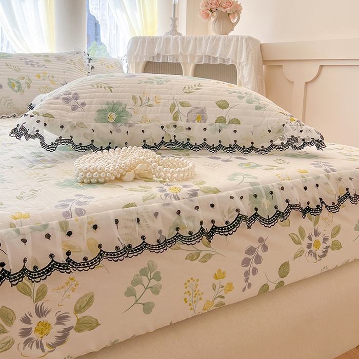 91家纺网 家纺一手货源 找家纺 网红馆（ck家纺） 2026新款全棉印花床笠 花韵花香