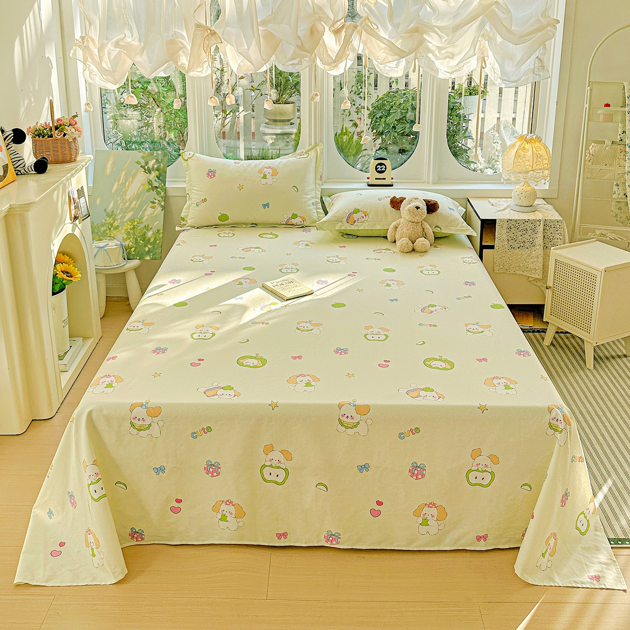 91家纺网 家纺一手货源 找家纺 恩泽家纺 2026春夏新款全棉纯棉12868印花四件套及单品系列-单床单床单单件 小淘气