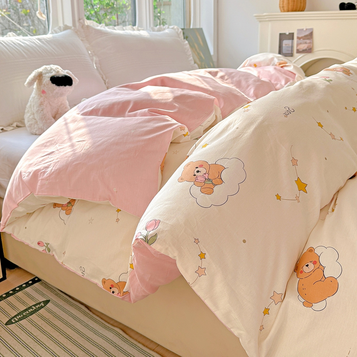 91家纺网 家纺一手货源 找家纺 恩泽家纺 2026春夏新款全棉12868印花四件套单品系列-单被套-提供买家秀，预留缩水率 星梦童话