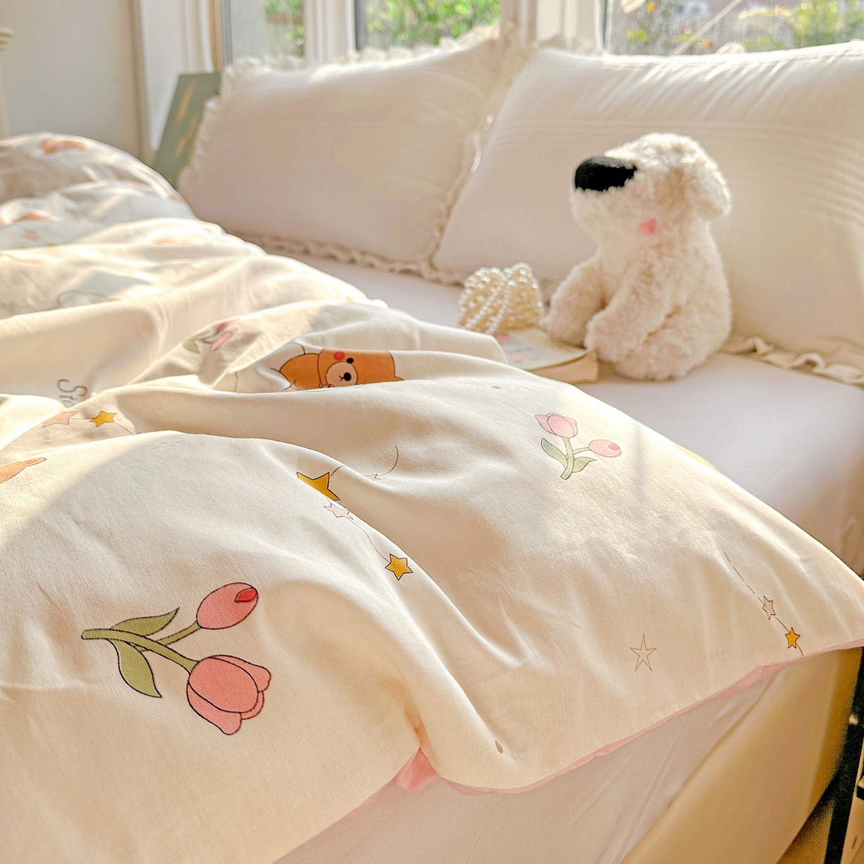 91家纺网 家纺一手货源 找家纺 恩泽家纺 2026春夏新款全棉12868印花四件套单品系列-单被套-提供买家秀，预留缩水率 星梦童话