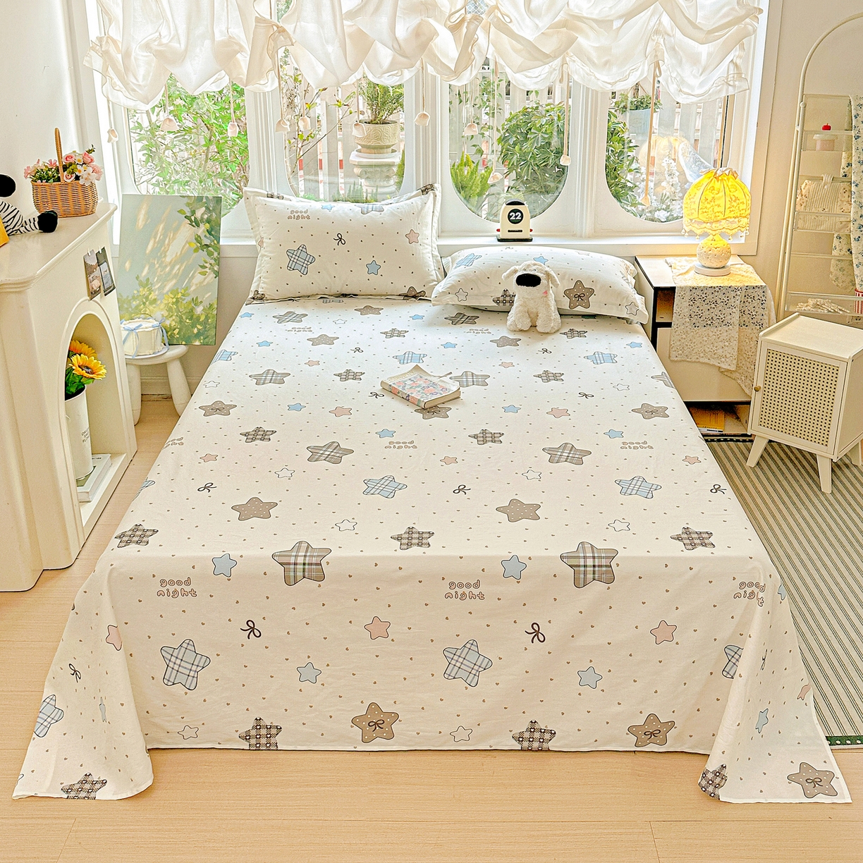 91家纺网 家纺一手货源 找家纺 恩泽家纺 2026春夏新款全棉纯棉12868印花四件套及单品系列-单床单床单单件 星动情节