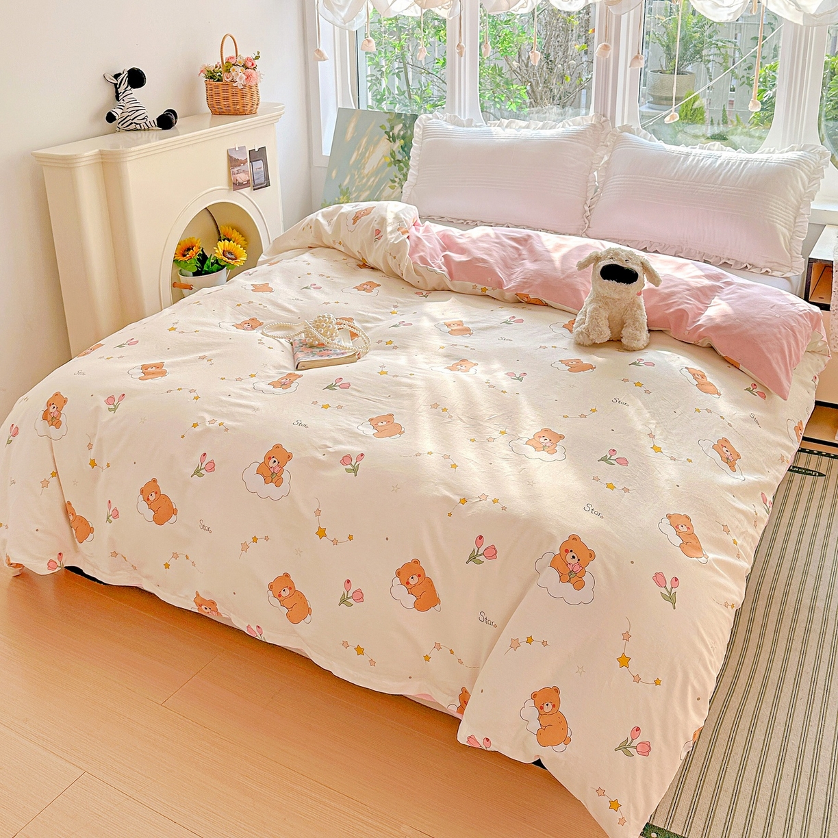 91家纺网 家纺一手货源 找家纺 恩泽家纺 2026春夏新款全棉12868印花四件套单品系列-单被套-提供买家秀，预留缩水率 星梦童话