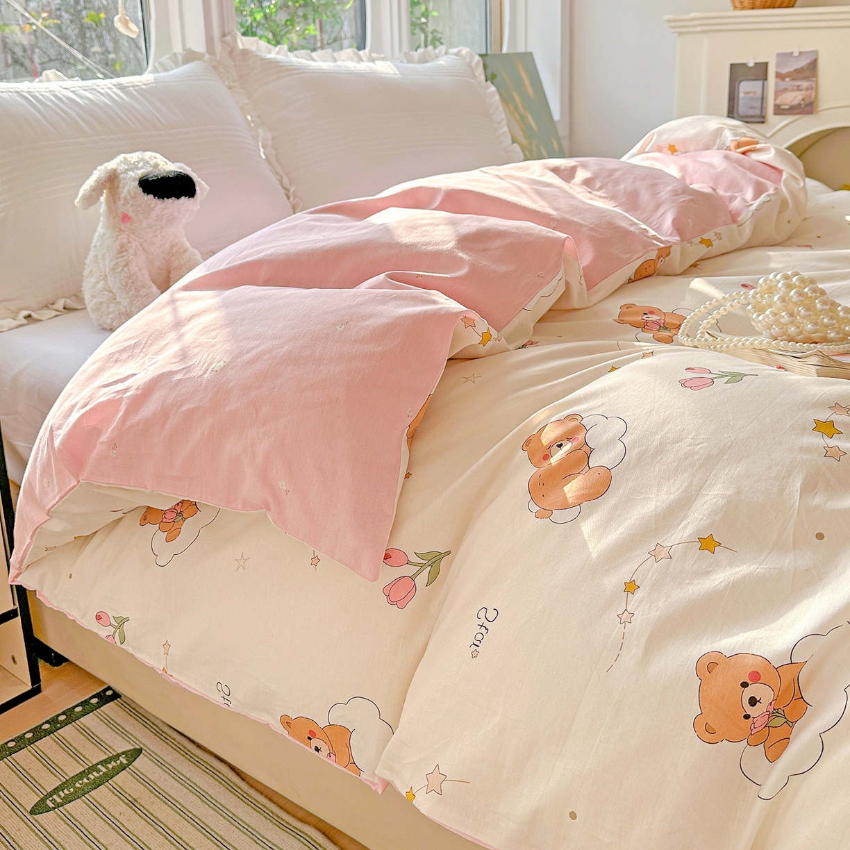 91家纺网 家纺一手货源 找家纺 恩泽家纺 2026春夏新款全棉12868印花四件套单品系列-单被套-提供买家秀，预留缩水率 星梦童话