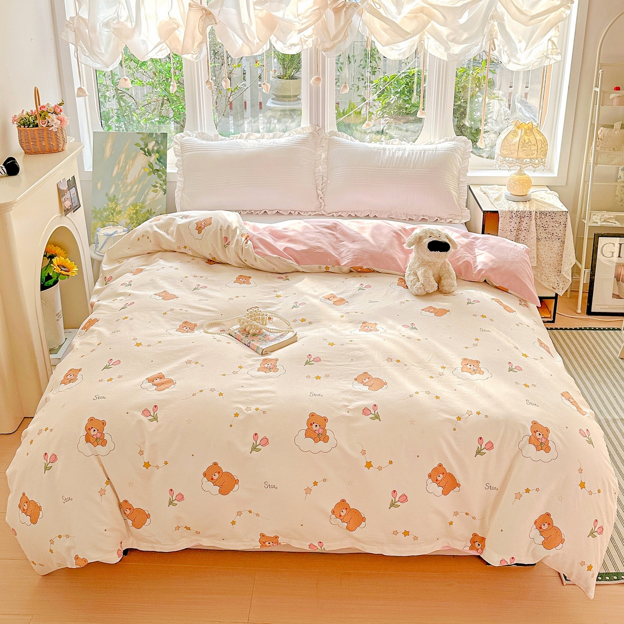 91家纺网 家纺一手货源 找家纺 恩泽家纺 2026春夏新款全棉12868印花四件套单品系列-单被套-提供买家秀，预留缩水率 星梦童话