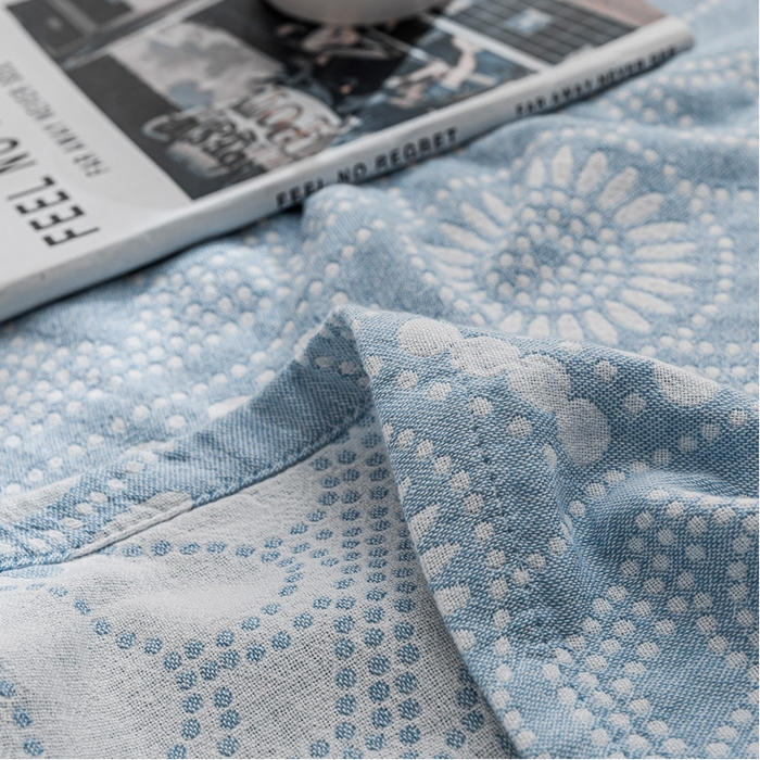 91家纺网 家纺一手货源 找家纺 朴尔家纺-毛巾被 2026春夏新款主推三层水洗棉纱布毛巾被夏被夏凉被空调被 星辰大海-冰蓝