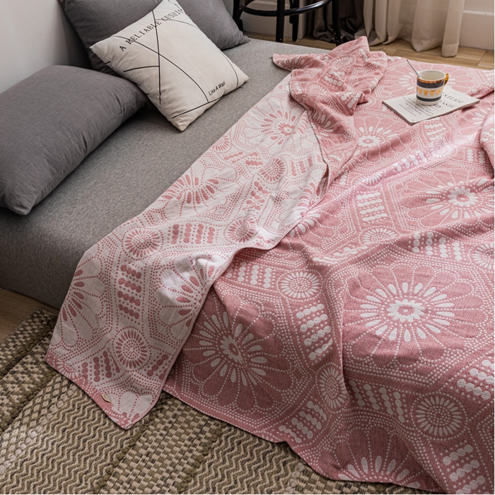 91家纺网 家纺一手货源 找家纺 朴尔家纺-毛巾被 2026春夏新款主推三层水洗棉纱布毛巾被夏被夏凉被空调被 星辰大海-粉