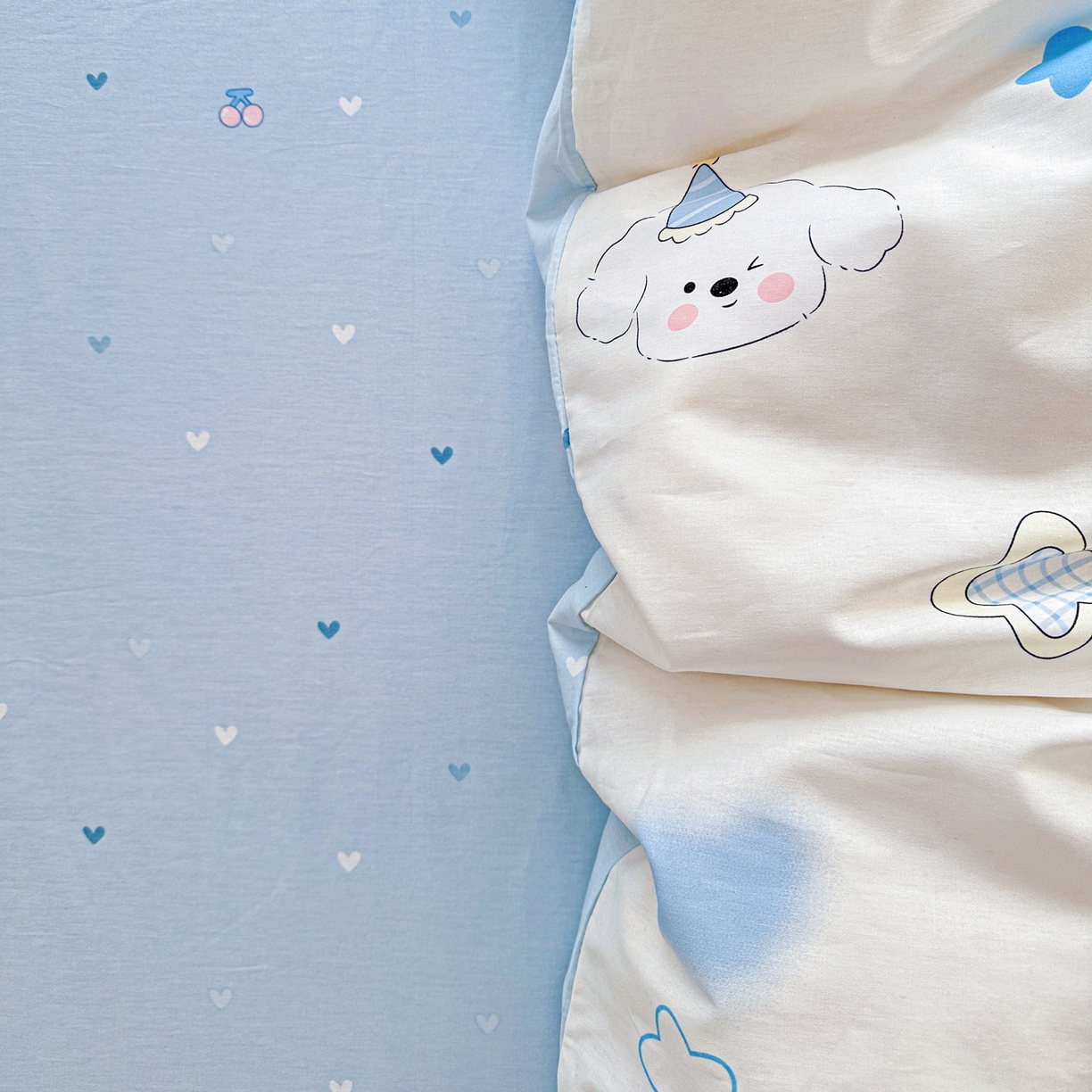 91家纺网 家纺一手货源 找家纺 恩泽家纺 2026春夏新款全棉12868印花四件套单品系列-单被套-提供买家秀，预留缩水率 星愿萌犬