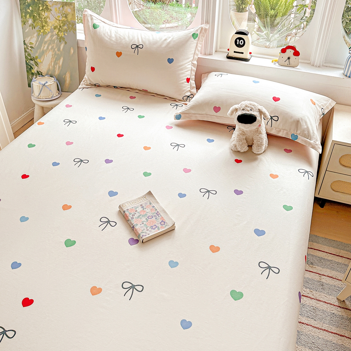 91家纺网 家纺一手货源 找家纺 恩泽家纺 2026春夏新款全棉纯棉12868印花四件套及单品系列-单床单床单单件 多彩世界