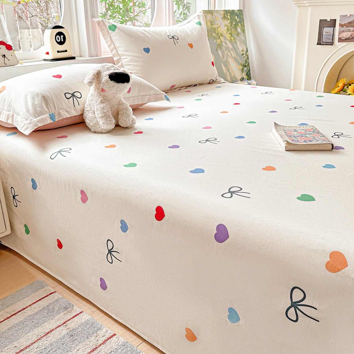 91家纺网 家纺一手货源 找家纺 恩泽家纺 2026春夏新款全棉纯棉12868印花四件套及单品系列-单床单床单单件 多彩世界