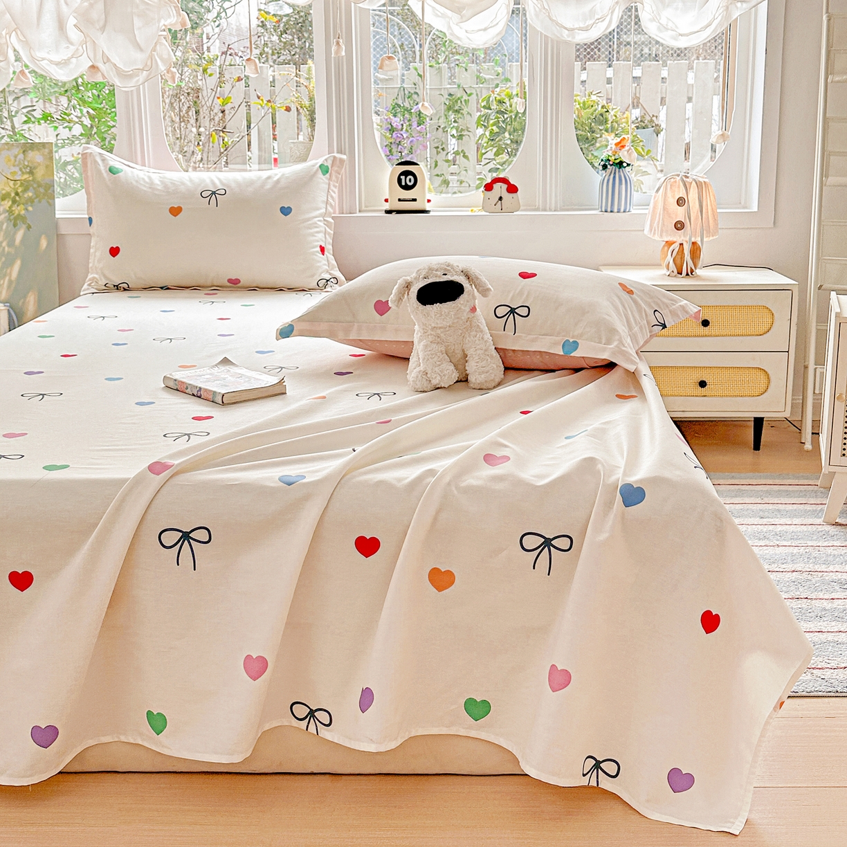 91家纺网 家纺一手货源 找家纺 恩泽家纺 2026春夏新款全棉纯棉12868印花四件套及单品系列-单床单床单单件 多彩世界