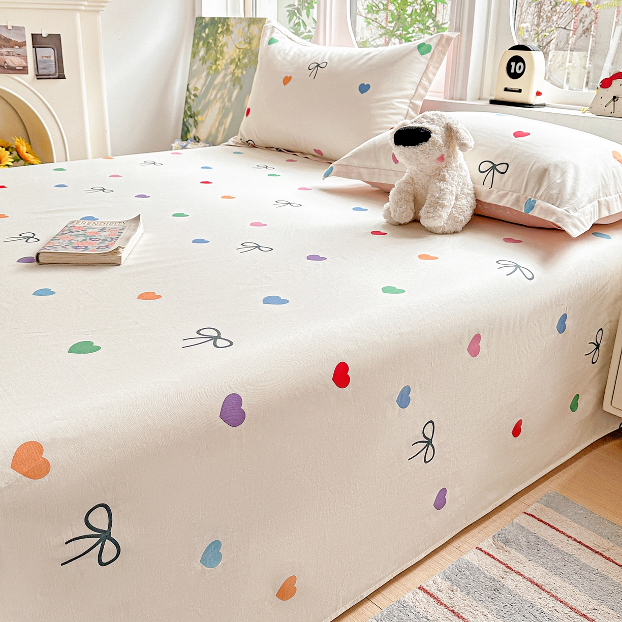 91家纺网 家纺一手货源 找家纺 恩泽家纺 2026春夏新款全棉纯棉12868印花四件套及单品系列-单床单床单单件 多彩世界