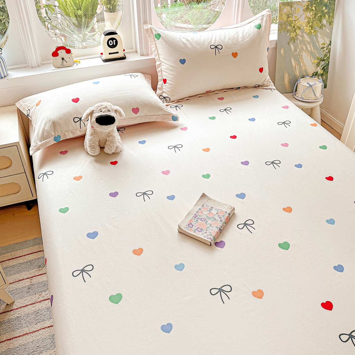 91家纺网 家纺一手货源 找家纺 恩泽家纺 2026春夏新款全棉纯棉12868印花四件套及单品系列-单床单床单单件 多彩世界