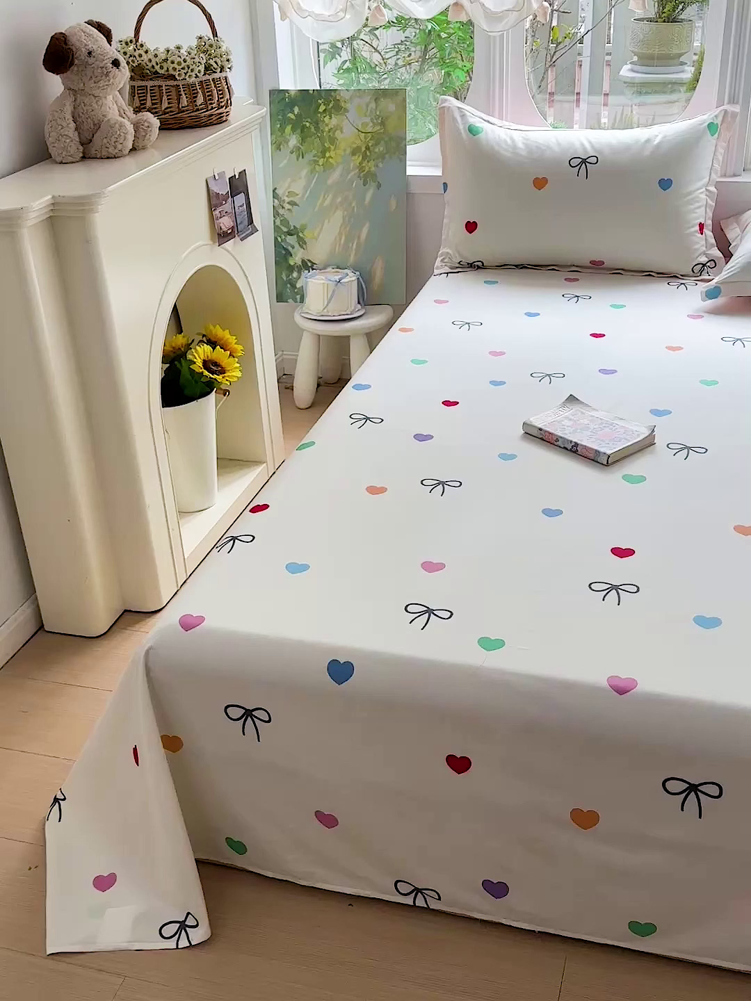 91家纺网 家纺一手货源 找家纺 恩泽家纺 2026春夏新款全棉纯棉12868印花四件套及单品系列-单床单床单单件 多彩世界