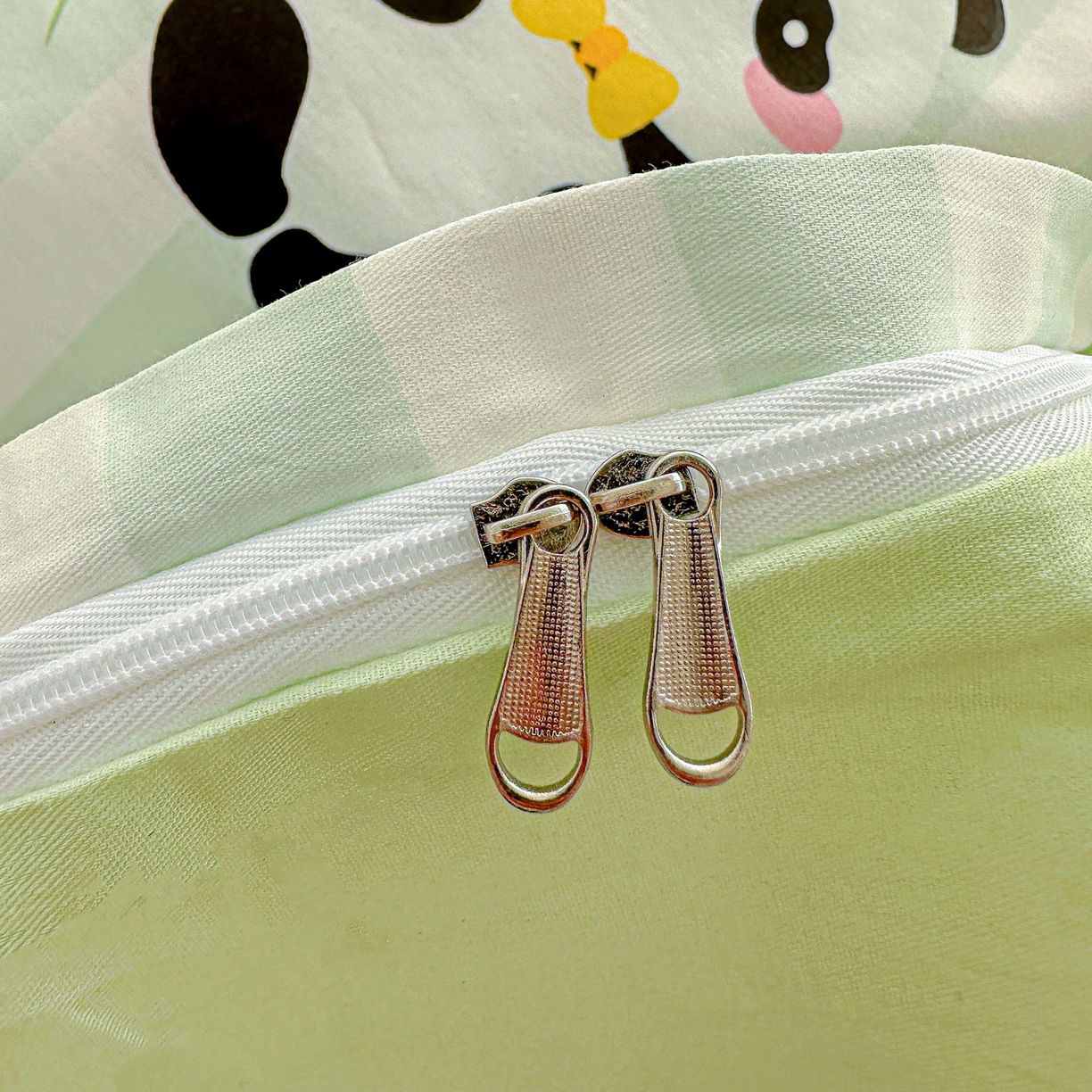 91家纺网 家纺一手货源 找家纺 恩泽家纺 2026春夏新款全棉12868印花四件套单品系列-单被套-提供买家秀，预留缩水率 熊猫与牛油果