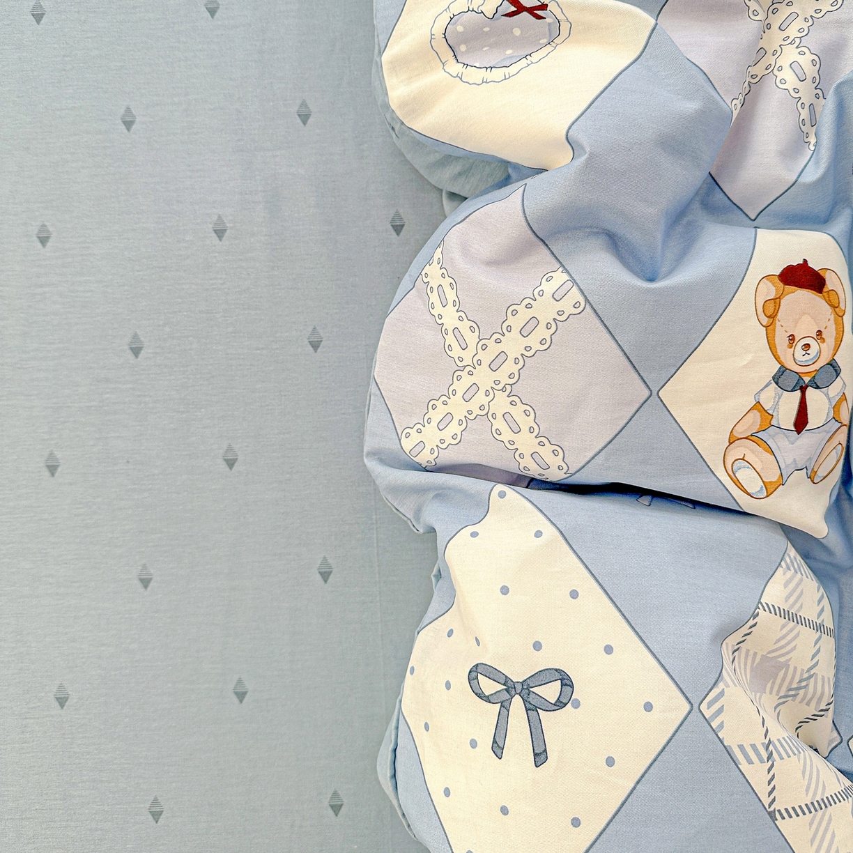 91家纺网 家纺一手货源 找家纺 恩泽家纺 2026春夏新款全棉12868印花四件套单品系列-单被套-提供买家秀，预留缩水率 学院风