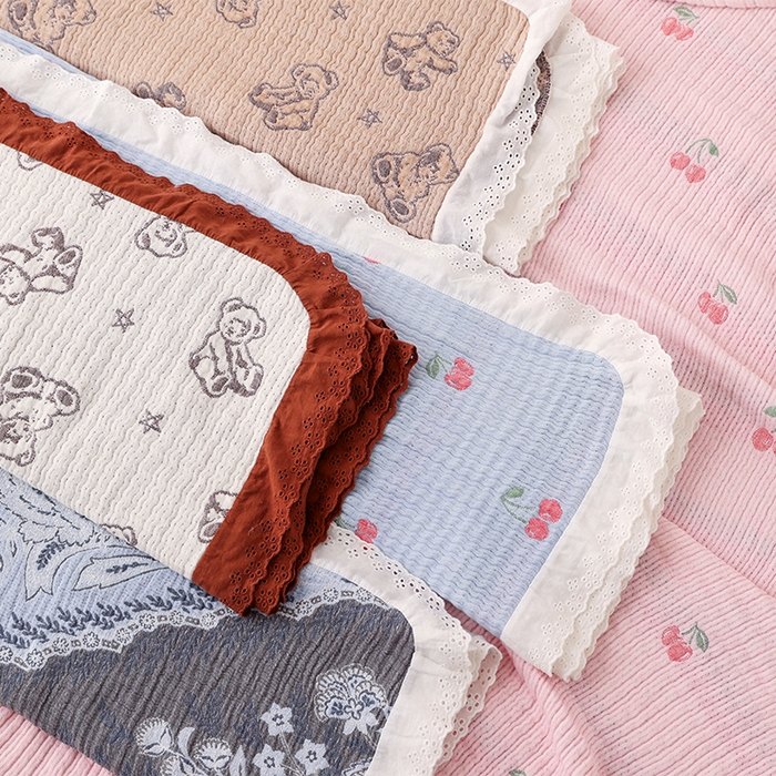 91家纺网 家纺一手货源 找家纺 （总）朴尔家纺-毛巾被 2026春夏新款韩式花边纯棉竹纤维加大成人纱布毛巾被夏被夏凉被空调被
