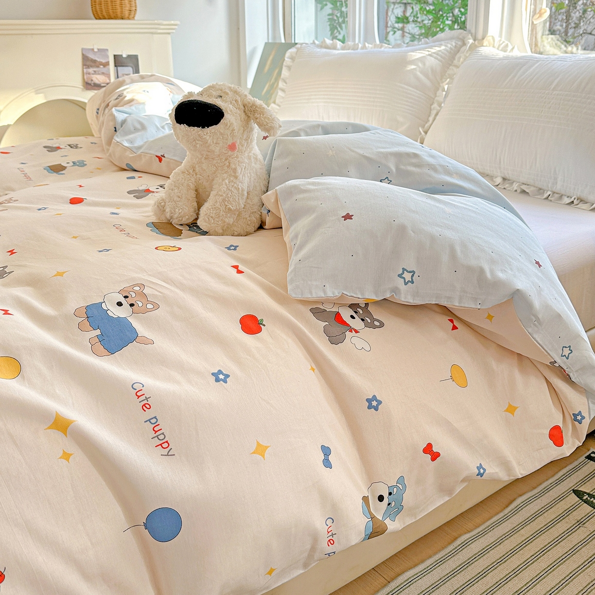 91家纺网 家纺一手货源 找家纺 恩泽家纺 2026春夏新款全棉12868印花四件套单品系列-单被套-提供买家秀，预留缩水率 雪纳瑞