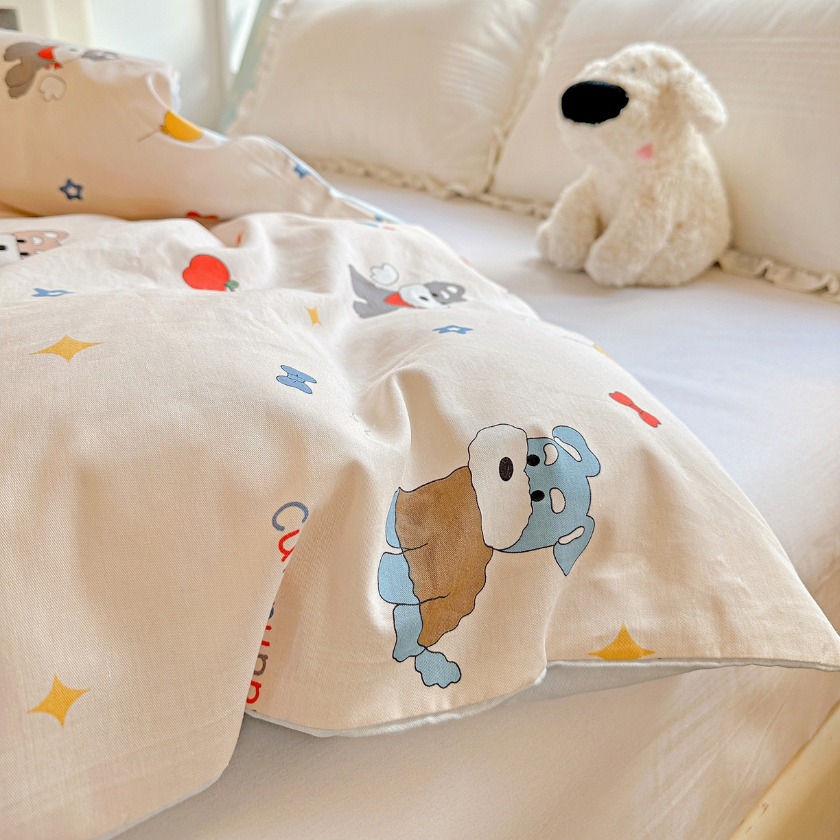 91家纺网 家纺一手货源 找家纺 恩泽家纺 2026春夏新款全棉12868印花四件套单品系列-单被套-提供买家秀，预留缩水率 雪纳瑞