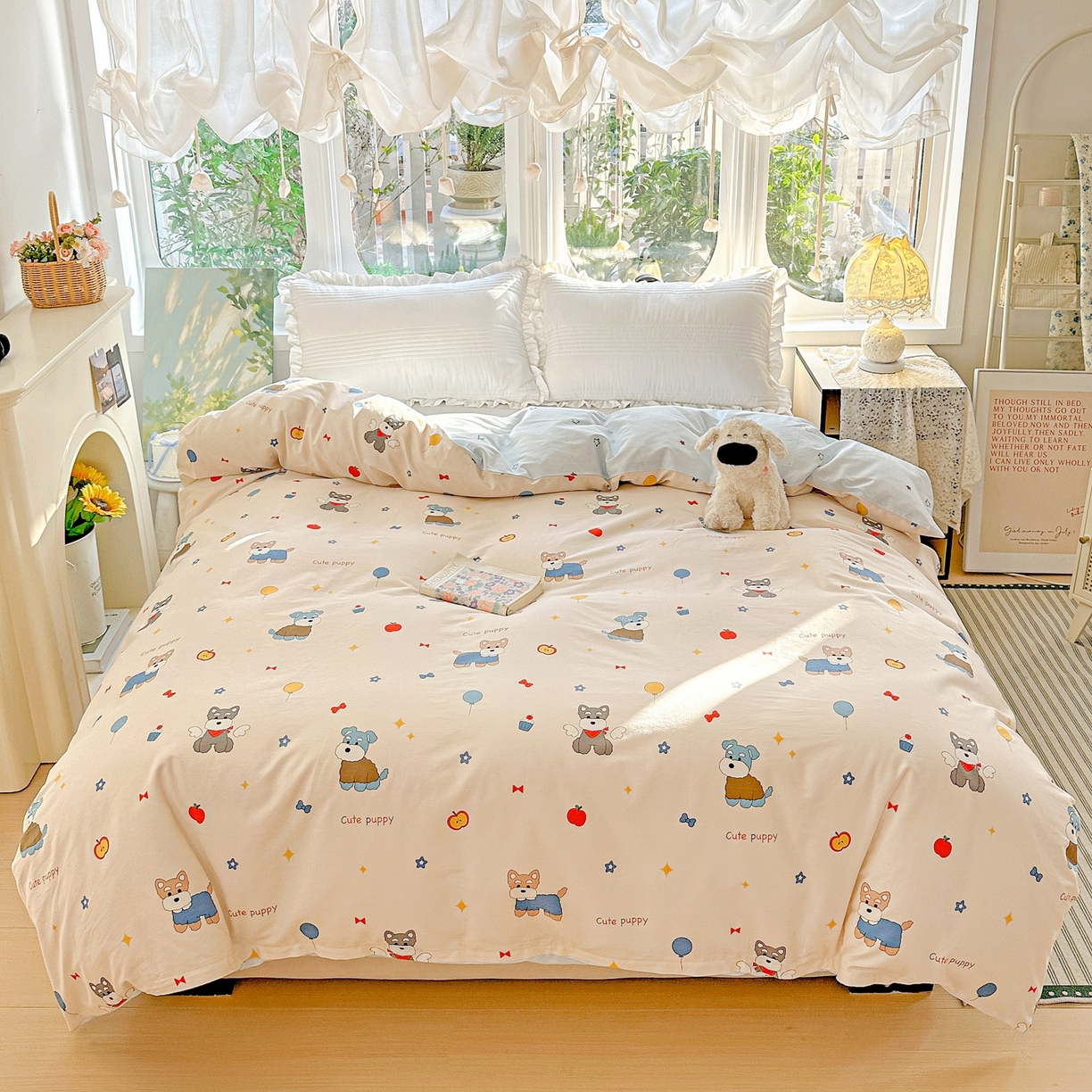 91家纺网 家纺一手货源 找家纺 恩泽家纺 2026春夏新款全棉12868印花四件套单品系列-单被套-提供买家秀，预留缩水率 雪纳瑞