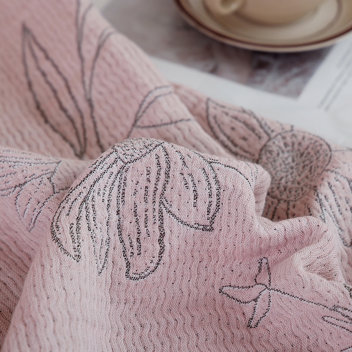 91家纺网 家纺一手货源 找家纺 朴尔家纺-毛巾被 2026春夏新款韩式花边纯棉竹纤维加大成人纱布毛巾被夏被夏凉被空调被 怒放-粉毛巾被