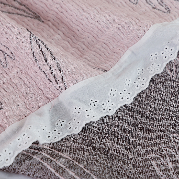 91家纺网 家纺一手货源 找家纺 朴尔家纺-毛巾被 2026春夏新款韩式花边纯棉竹纤维加大成人纱布毛巾被夏被夏凉被空调被 怒放-粉毛巾被