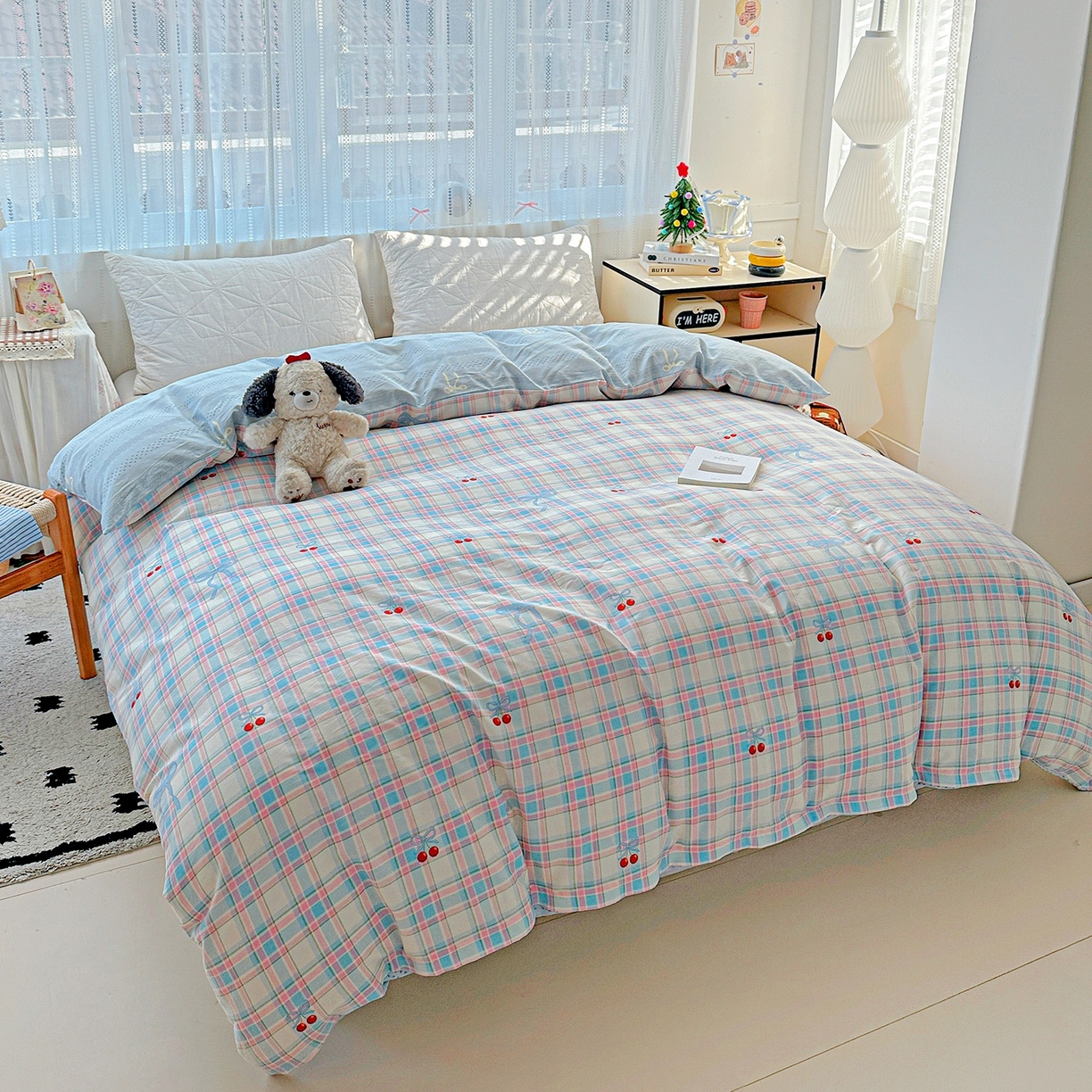 91家纺网 家纺一手货源 找家纺 恩泽家纺 2026春夏新款全棉12868印花四件套单品系列-单被套-提供买家秀，预留缩水率 樱桃派