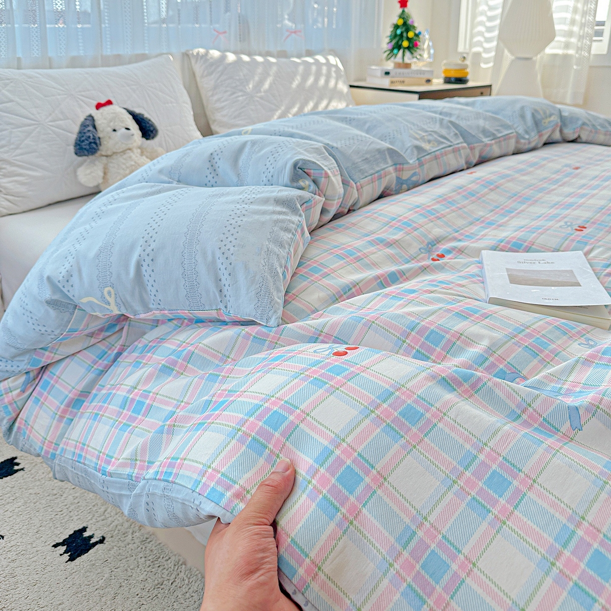 91家纺网 家纺一手货源 找家纺 恩泽家纺 2026春夏新款全棉12868印花四件套单品系列-单被套-提供买家秀，预留缩水率 樱桃派