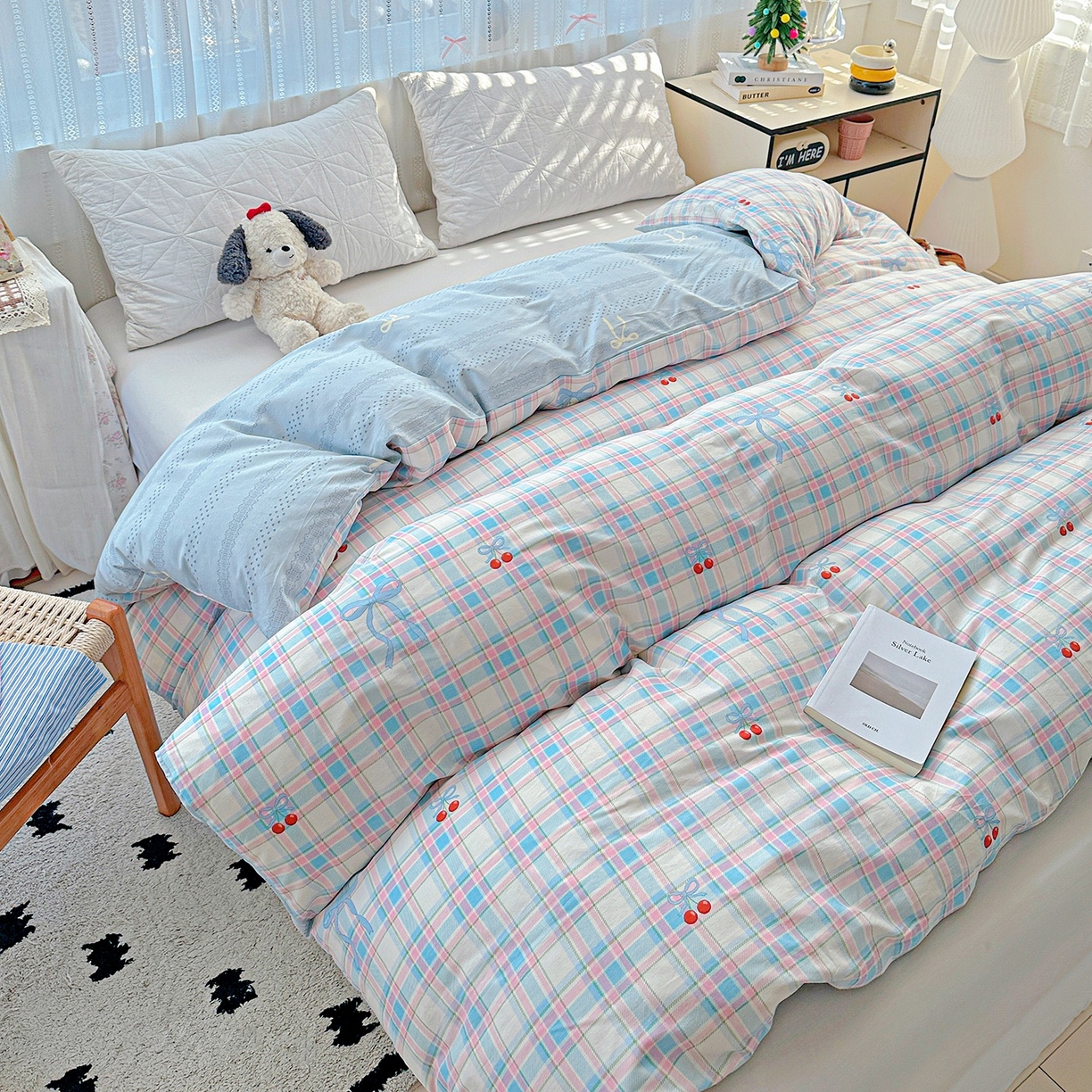 91家纺网 家纺一手货源 找家纺 恩泽家纺 2026春夏新款全棉12868印花四件套单品系列-单被套-提供买家秀，预留缩水率 樱桃派