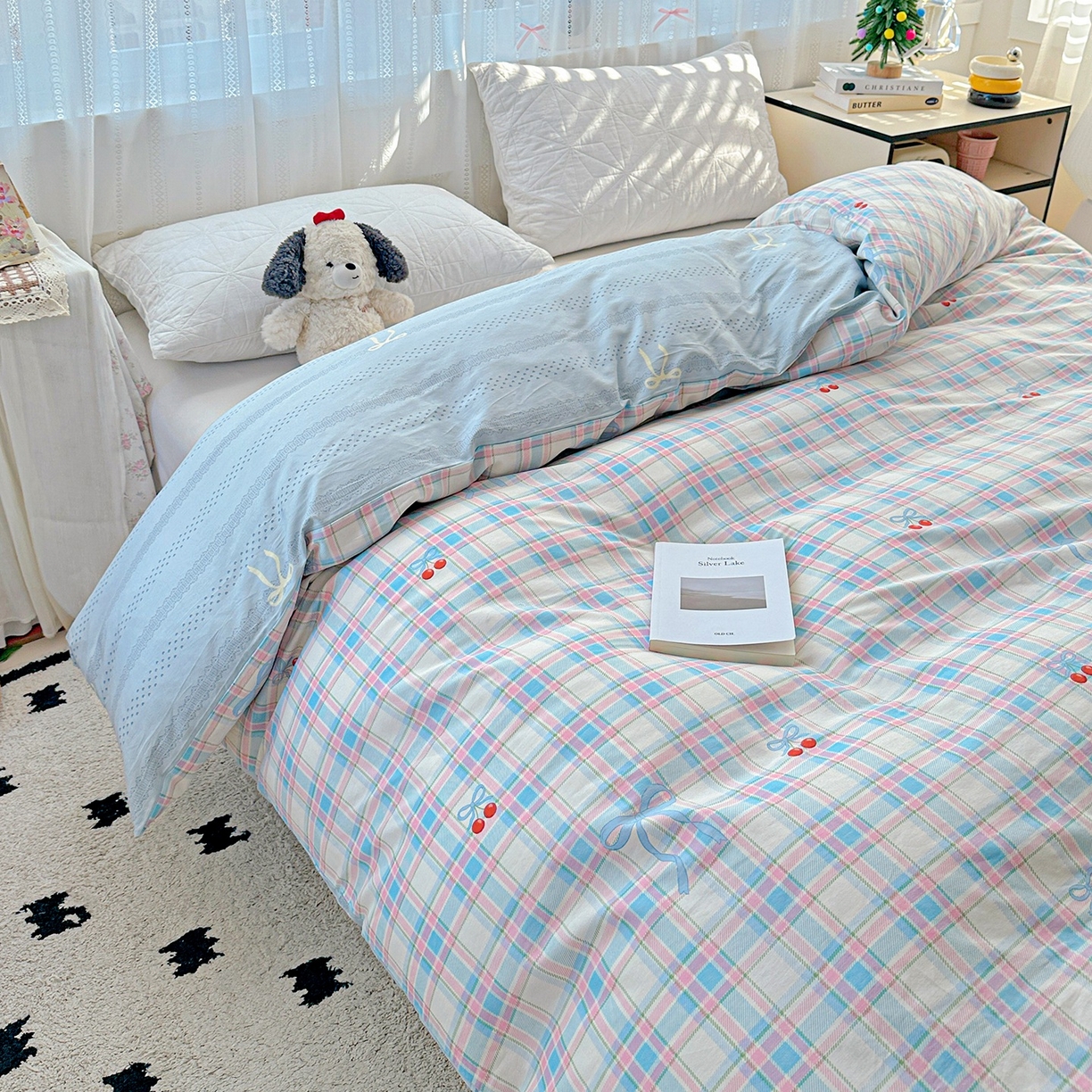 91家纺网 家纺一手货源 找家纺 恩泽家纺 2026春夏新款全棉12868印花四件套单品系列-单被套-提供买家秀，预留缩水率 樱桃派