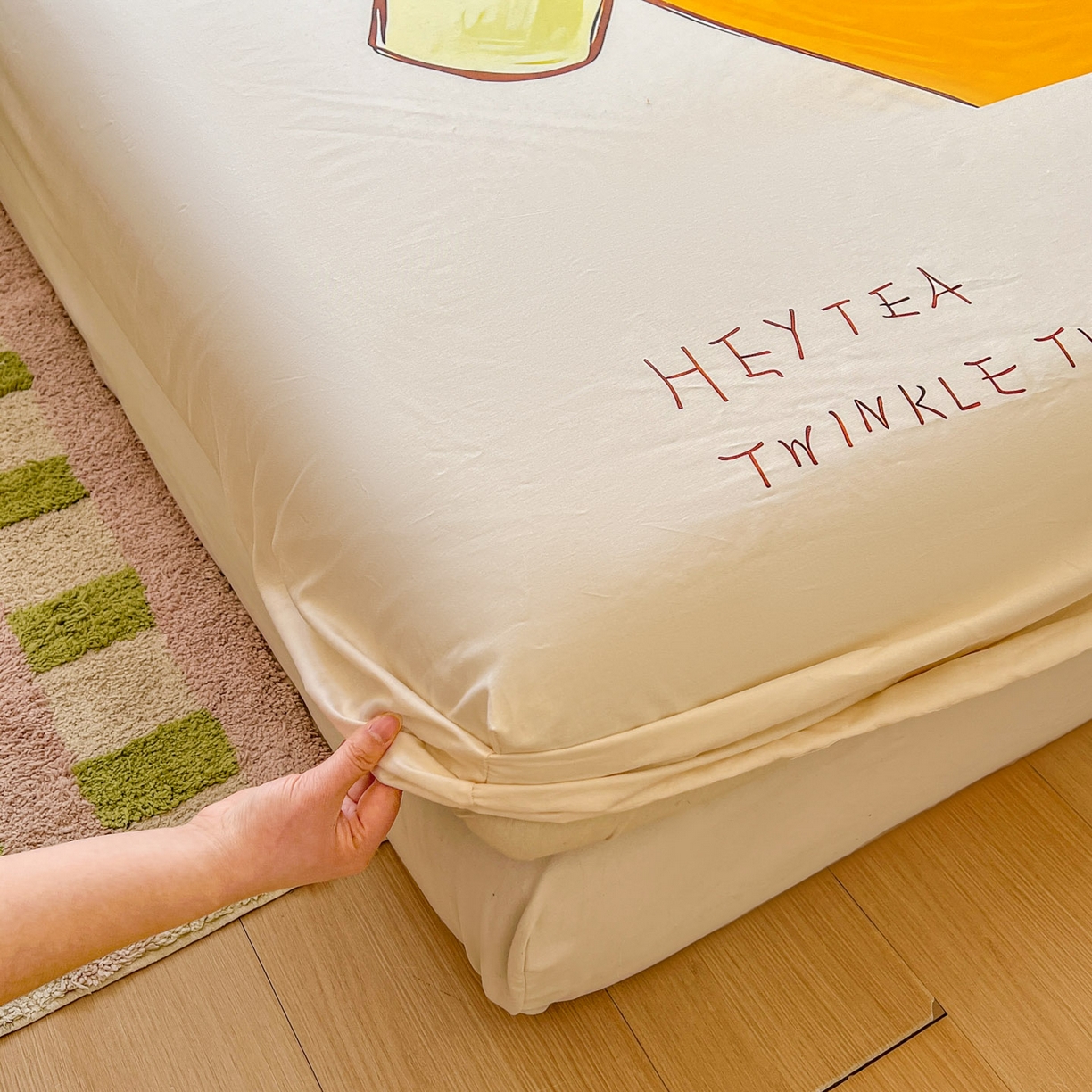 91家纺网 家纺一手货源 找家纺 浩诚 2026新款全棉纯棉床笠单件床笠单品单床笠单枕套 星河