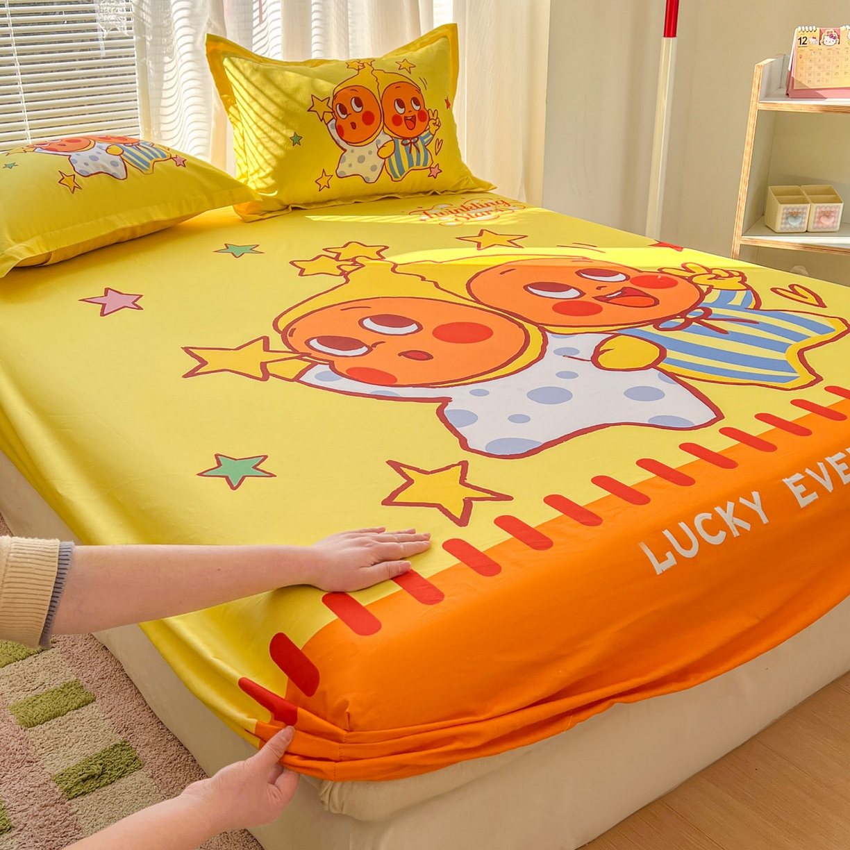 浩诚 2026新款全棉纯棉床笠单件床笠单品单床笠单枕套 小星仔