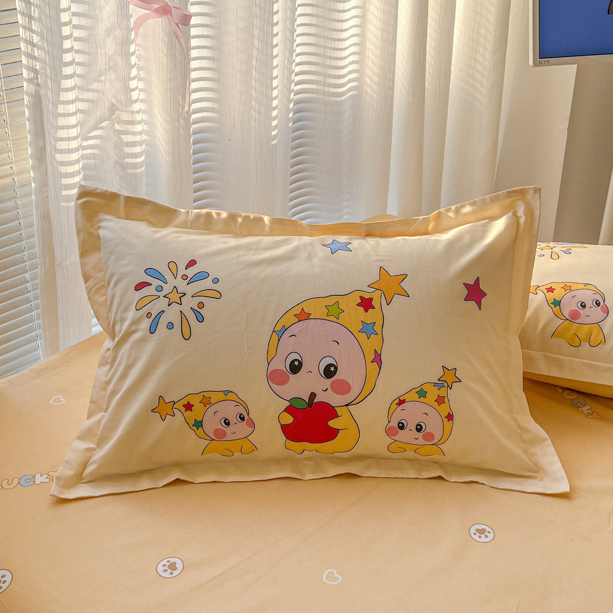 91家纺网 家纺一手货源 找家纺 浩诚 2026新款全棉纯棉床笠单件床笠单品单床笠单枕套 星星梦