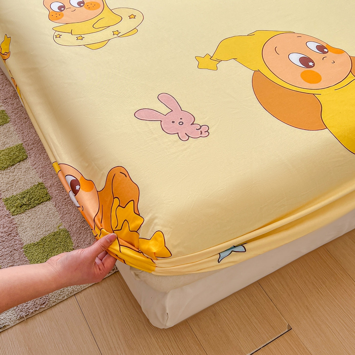 91家纺网 家纺一手货源 找家纺 浩诚 2026新款全棉纯棉床笠单件床笠单品单床笠单枕套 星语心愿